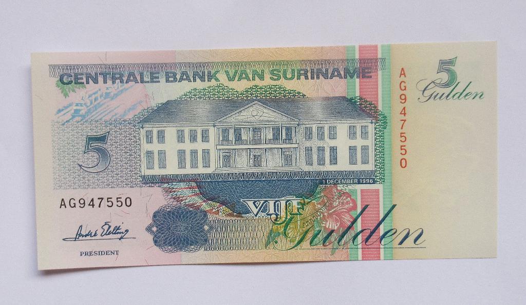 Suriname  5 Gulden 1996, Verzenden, Zuid-Amerika
