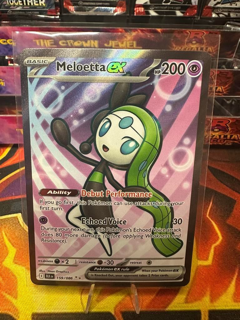 Meloetta ex (BLK 159) Black Bolt, Ophalen of Verzenden, Zo goed als nieuw, Losse kaart, Foil