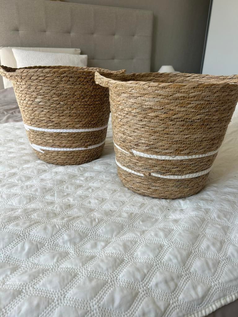 Set van 2 opbergmanden, Ophalen, Zo goed als nieuw, Rond