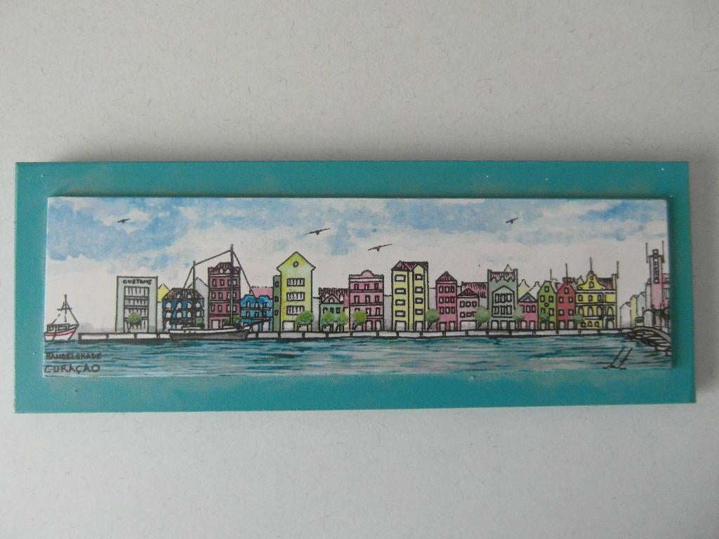 Tegel op houte lijst, Ophalen of Verzenden, Zo goed als nieuw, 75 cm of meer, 50 tot 75 cm