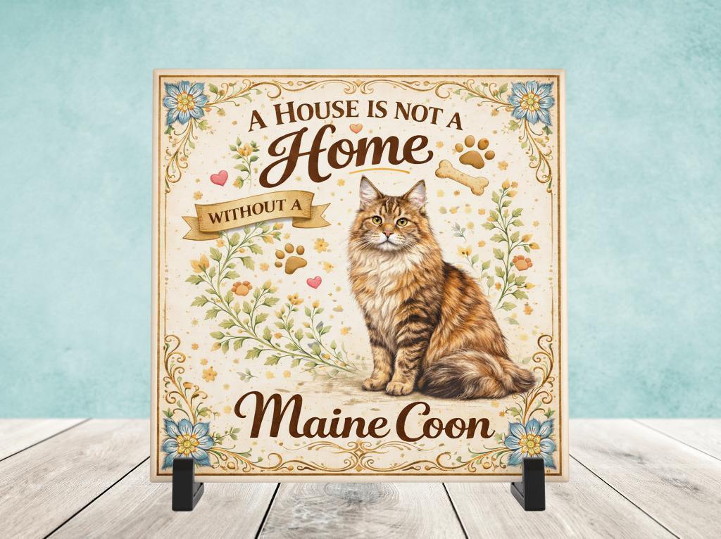 A House is not a Home Without a Maine Coon - Tegel, Verzenden, Nieuw