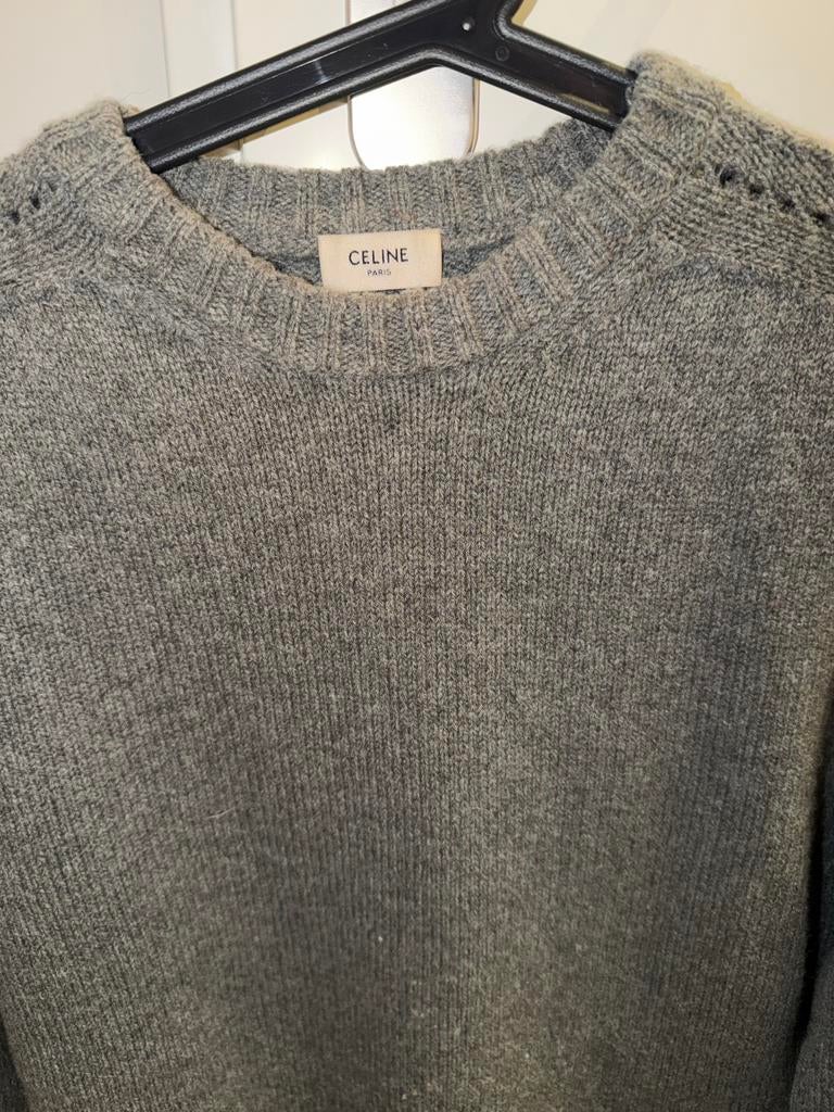 Celine Cashmere Trui Grijs, Ophalen of Verzenden, Gedragen, Maat 38/40 (M), Grijs