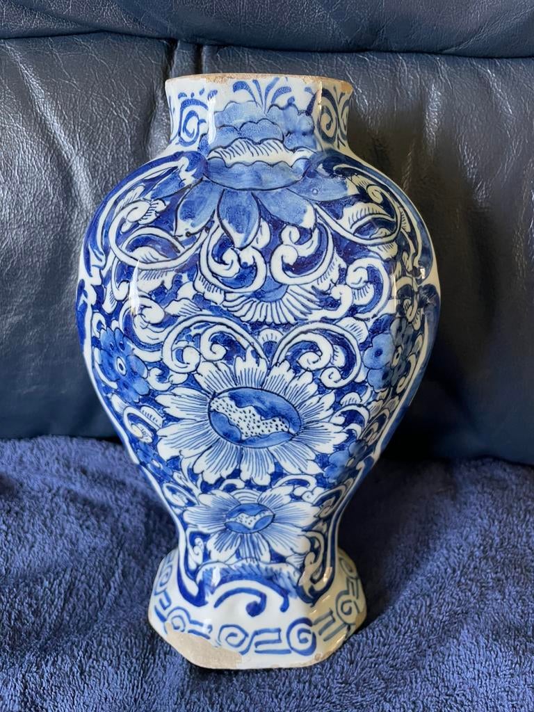 Delfts blauwe vaas merk LPK BESCHADIGD, Ophalen of Verzenden