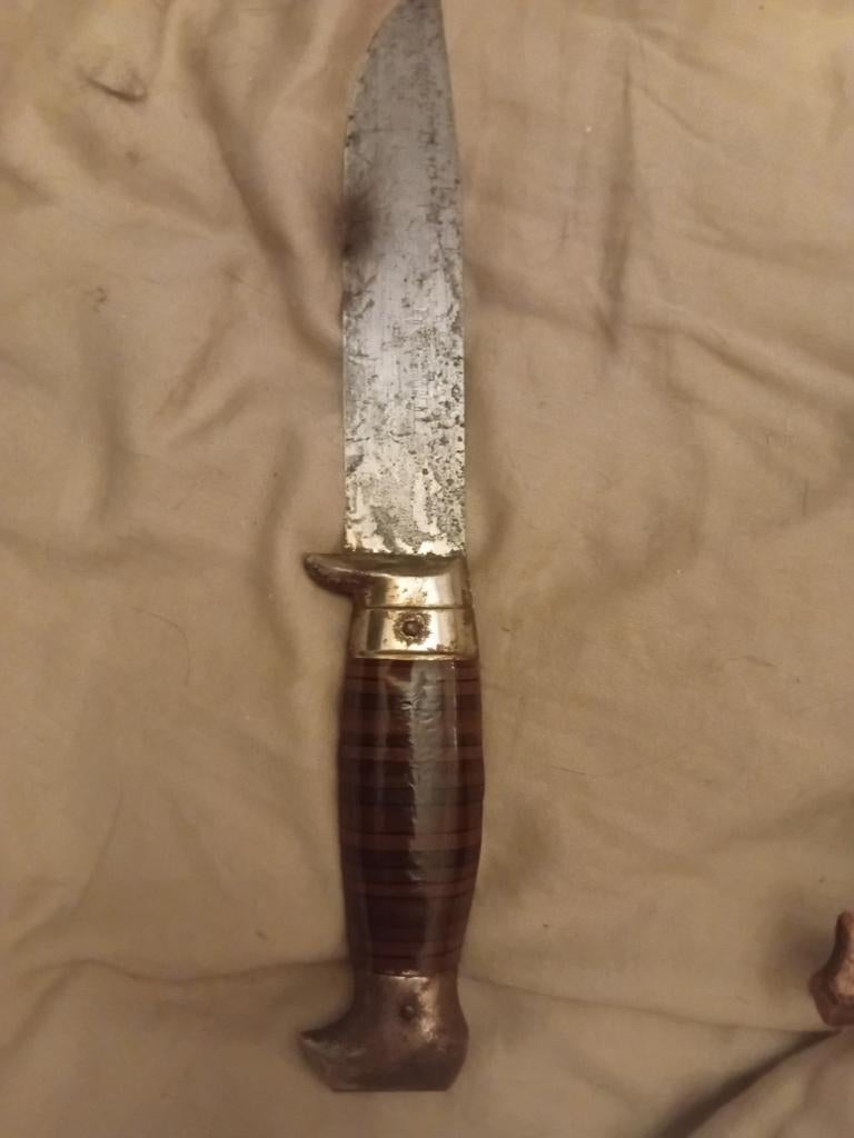 Vintage Okapi mes met lederen schede, Antiek en Kunst, Verzenden