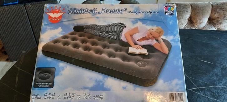 Wehncke Gästebett Double luchtbed met voetpomp, Caravans en Kamperen, Luchtbedden, Nieuw, Ophalen