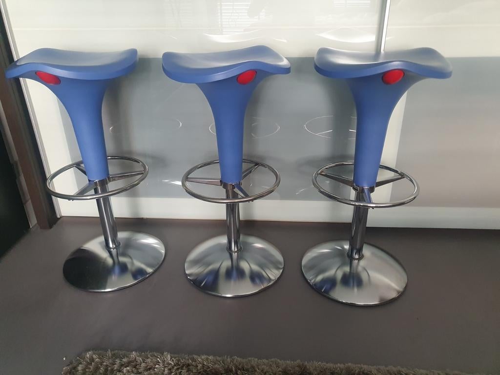 ***3x REXITE ZANZIBAR design barkrukken (lichtblauw)***, Huis en Inrichting, Barkrukken, Ophalen, 60 tot 90 cm, Zo goed als nieuw