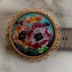 Limoges glas emaille broche ( gesigneerd ), Sieraden, Tassen en Uiterlijk, Antieke sieraden, Ophalen of Verzenden, Overige materialen