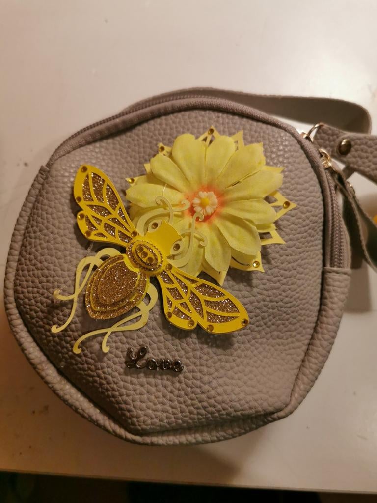 Schattige schoudertas met bij of duif design, Ophalen, Nieuw, Grijs, Overige merken