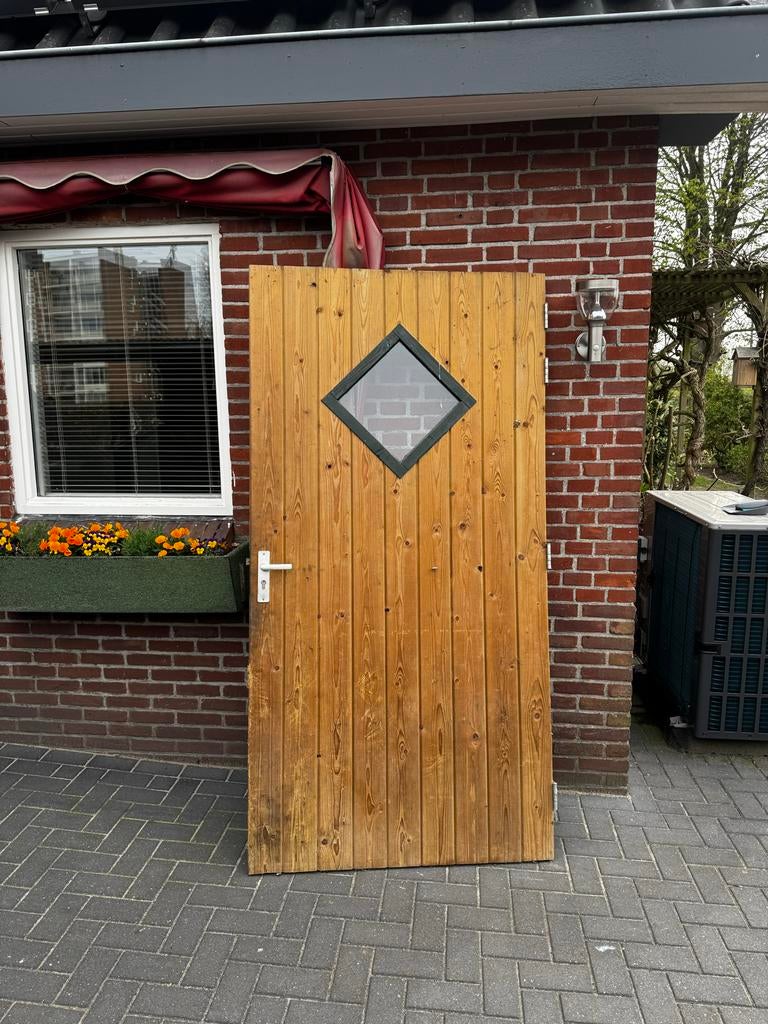 Tuinhuis deur 107 x 211,5 cm INCL KOZIJN, 100 tot 120 cm, Gebruikt, Ophalen of Verzenden, Buitendeur