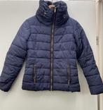 Donkerblauwe gewatteerde jas met hoge kraag - Benneton, Ophalen of Verzenden, Zo goed als nieuw, Maat 42/44 (L), Blauw
