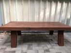 Unieke gedisseld eiken Vintage design SALON -/ KOFFIETAFEL, Ophalen, Gebruikt, 100 tot 150 cm, Vintage design uniek bijzonder houten salontafel gedisseld boho