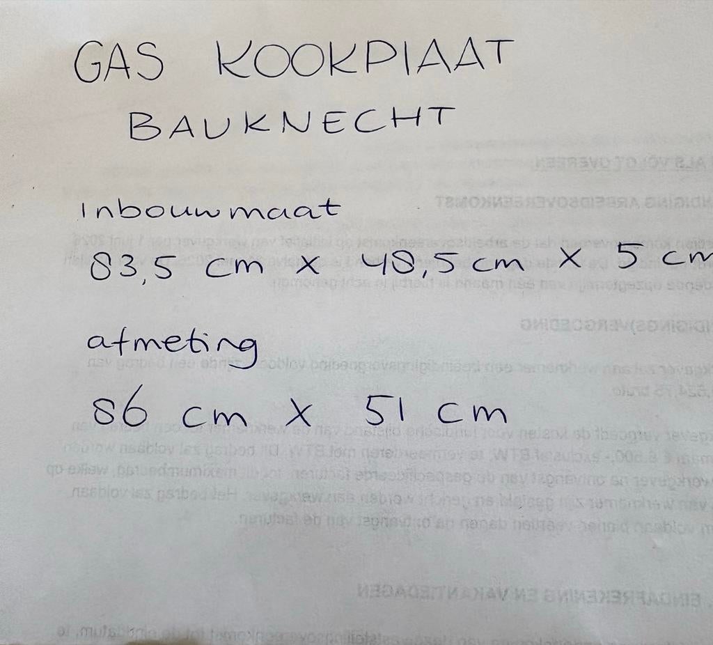 Bauknecht Inbouw Gaskookplaat - 5 Pitten, Zwart Glas, Witgoed en Apparatuur, Kookplaten, Gebruikt, Ophalen of Verzenden, Inbouw