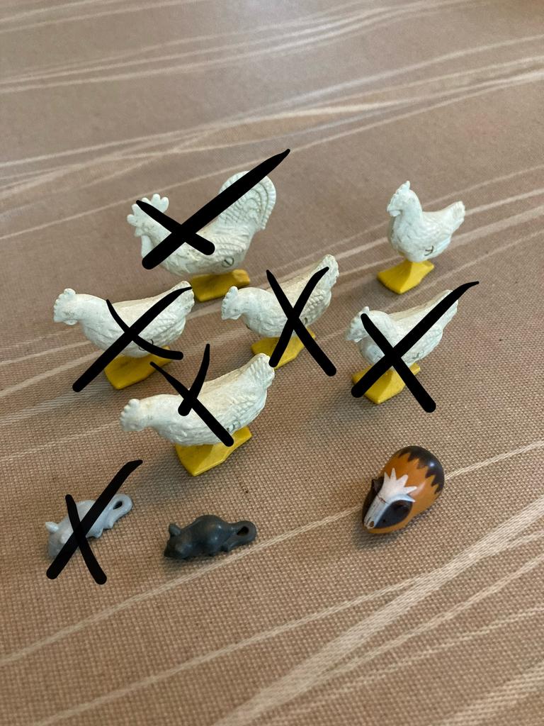 Playmobil muis, kip,  cavia., Ophalen of Verzenden, Zo goed als nieuw