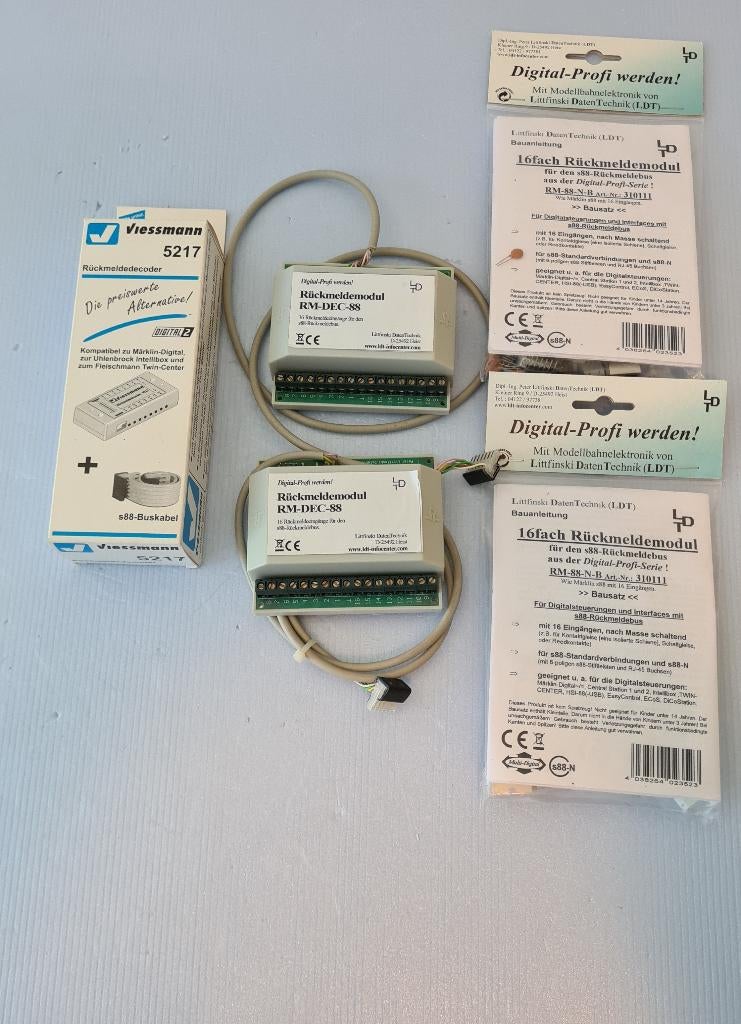 Terugmelddecoders LDT (Littfinski 4x) + Viessmann 1x, Overige merken, Verzenden, Gelijkstroom of Wisselstroom, Overige typen