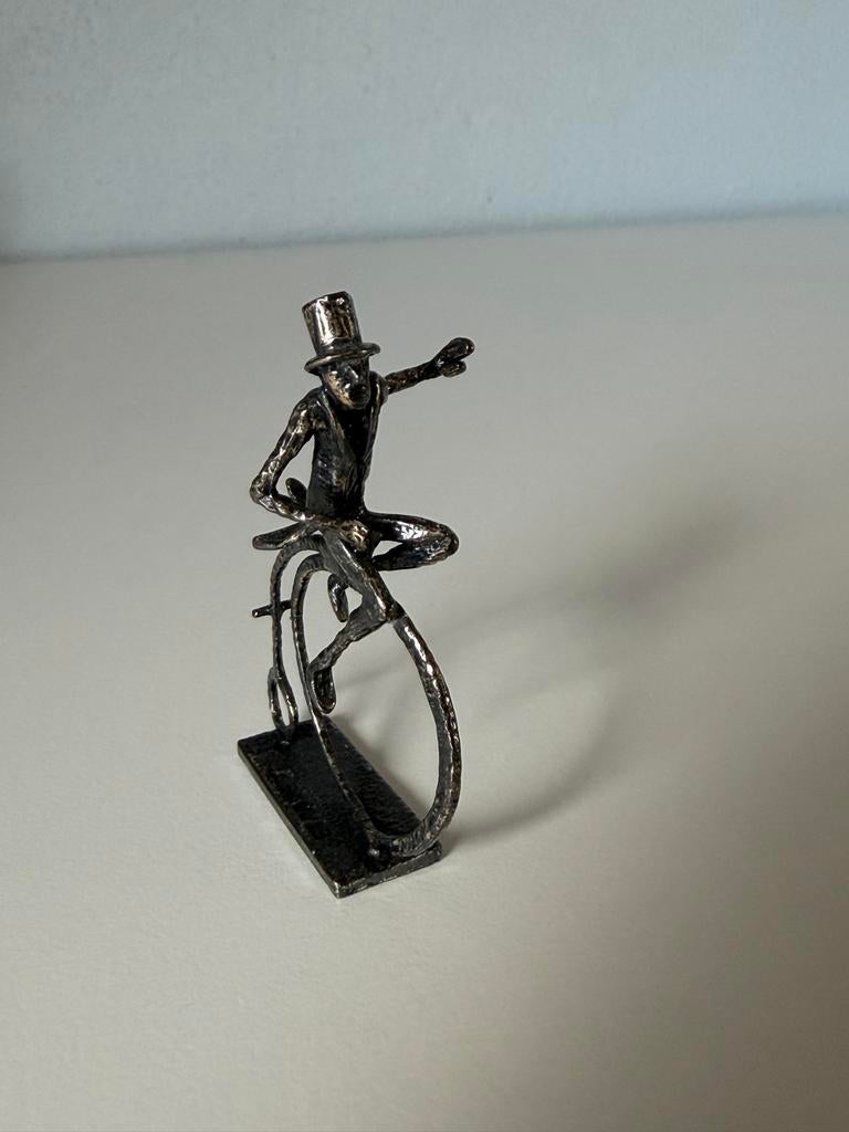 ANWB Miniatuur Man op Hoge Fiets - Vintage Decoratie, Ophalen of Verzenden, Gebruikt