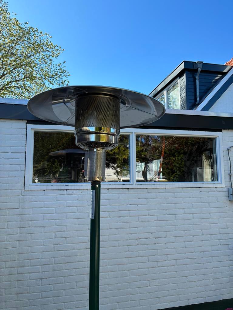 Terrasverwarmer op gas, groen, Tuin en Terras, Terrasverwarmers, Ophalen, Gebruikt, Gas, Vloer