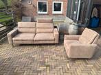 Prominent fauteuil en 2 zitsbank met elektrische relaxstand, Huis en Inrichting, Banken | Bankstellen, Ophalen, Kunststof, Gebruikt