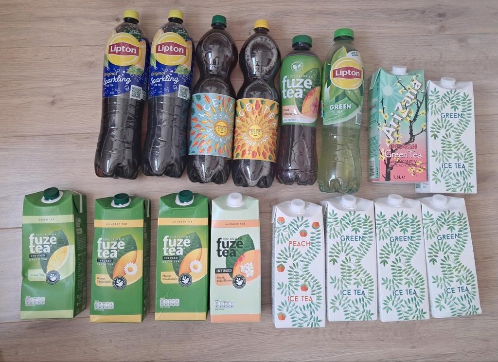 Ice tea flessen en pakken, Ophalen