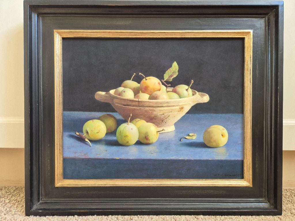 Henk Helmantel giclée stilleven schaal met pruimen, Antiek en Kunst, Ophalen