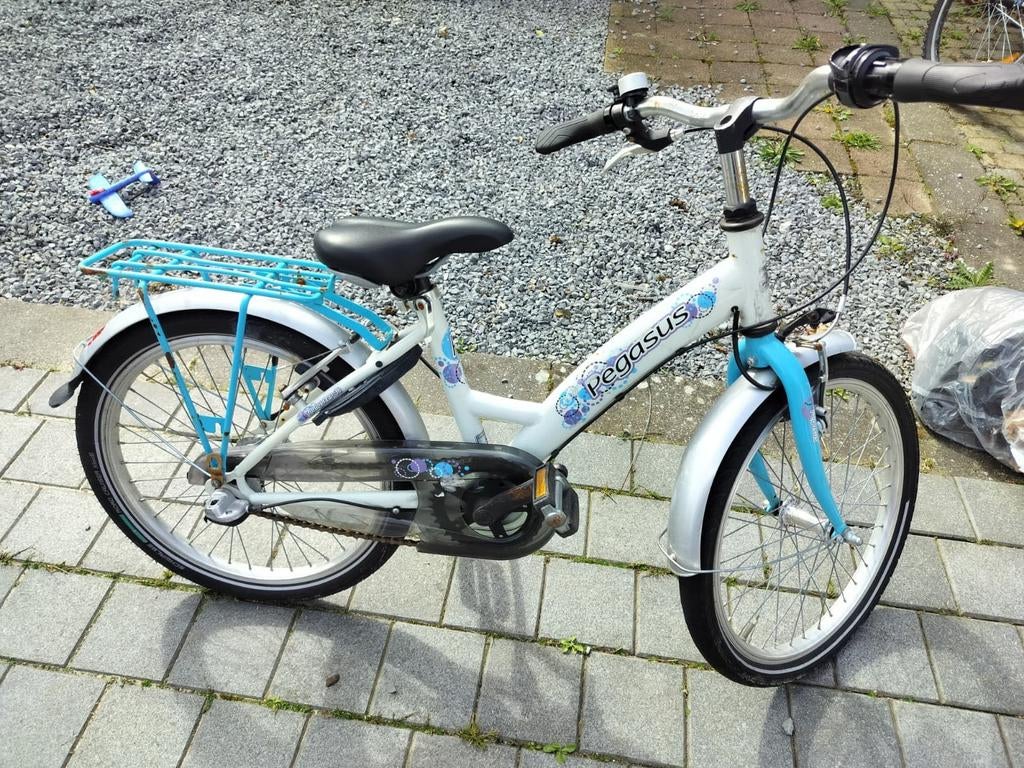 Pegasus Kinderfiets 20 inch - Wit/Blauw, Ophalen, Gebruikt, Handrem, Pegasus