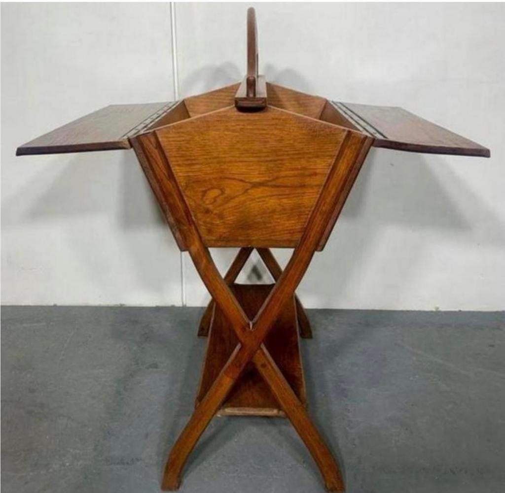 Mid century organiser / naaidoos - massief hout, Ophalen