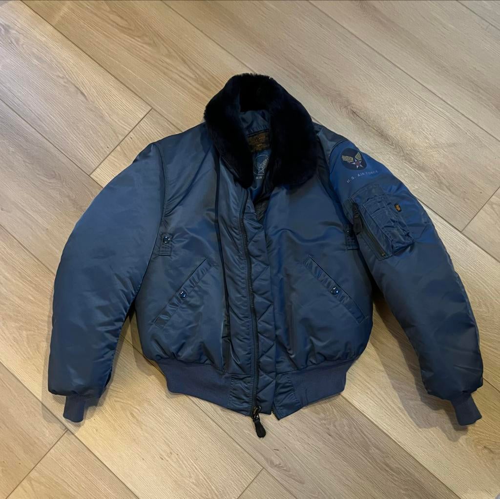 Alpha pilotenjack XL donkerblauw, Ophalen of Verzenden, Gedragen, Maat 56/58 (XL), Blauw