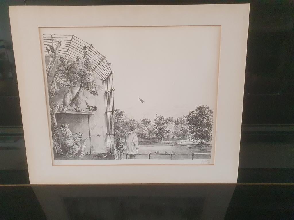 litho  Peter VOS ( 1935 - 2010) Artis Fenix griffioen  48/50, Antiek en Kunst, Ophalen
