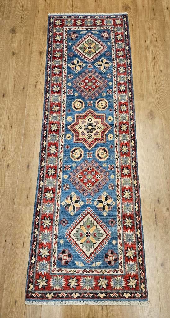 Handgeknoopt oosters tapijt loper kazak 186x60, Info@SlatsAntiek.nl, Crème, Perzisch, Vof Slats Antiek