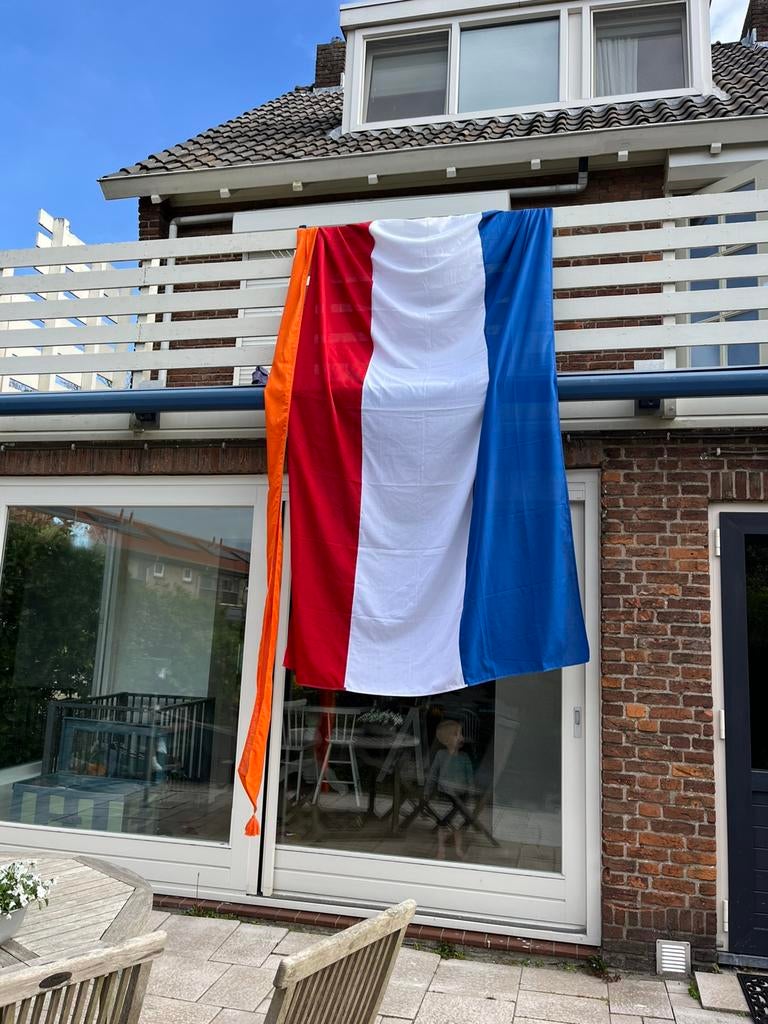 Grote 2x3m Nederlandse vlag en wimpel, Diversen, Ophalen of Verzenden, Zo goed als nieuw