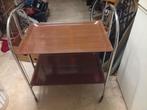 Vintage serveerwagen / trolley inklapbaar 1970, Huis en Inrichting, Overige houtsoorten, Minder dan 50 cm, Gebruikt, 50 tot 100 cm
