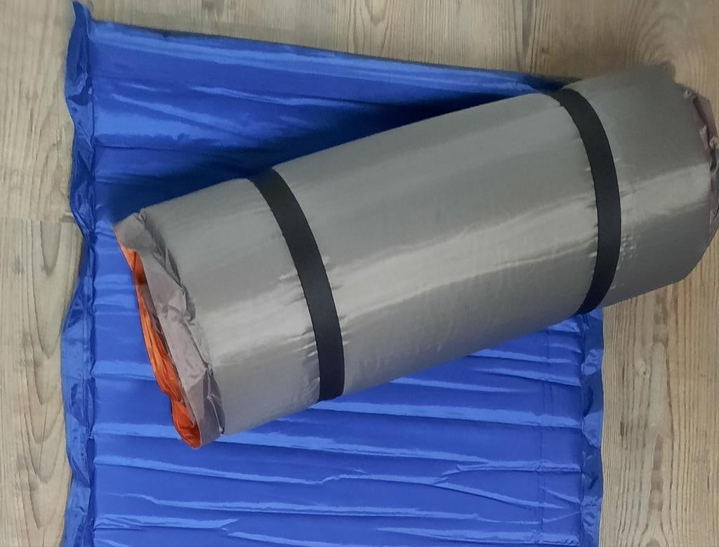 inflatable matras fun camp 180x70x4cm Blauw en Oranje, Ophalen of Verzenden, Zo goed als nieuw, 1-persoons
