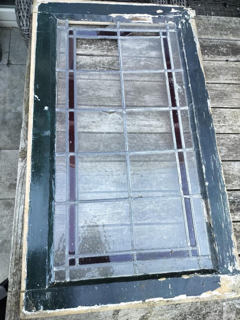 Glas in lood raam. Opknapper, Doe-het-zelf en Verbouw, Glas en Ramen, Ophalen, Gevelraam of Ruit, Minder dan 80 cm, Minder dan 80 cm