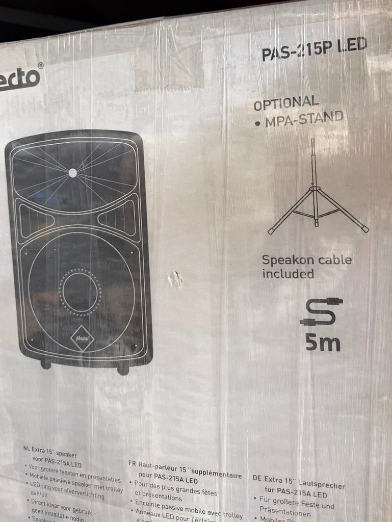 15 inch speakers NIEUW in doos! Alecto Pro PAS215P, Overige merken, Overige typen, Nieuw, Ophalen of Verzenden