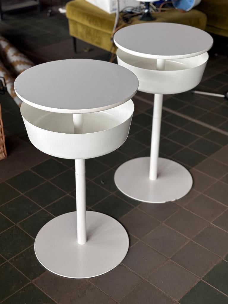 IKEA Bijzettafel Wit Metaal Hout, Ophalen, Overige materialen, Minder dan 55 cm, Gebruikt