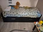 IKEA Hemnes Uitschuifbed met lades - Zwart, Kinderen en Baby's, Kinderkamer | Bedden, Ophalen, 85 tot 100 cm, Zo goed als nieuw