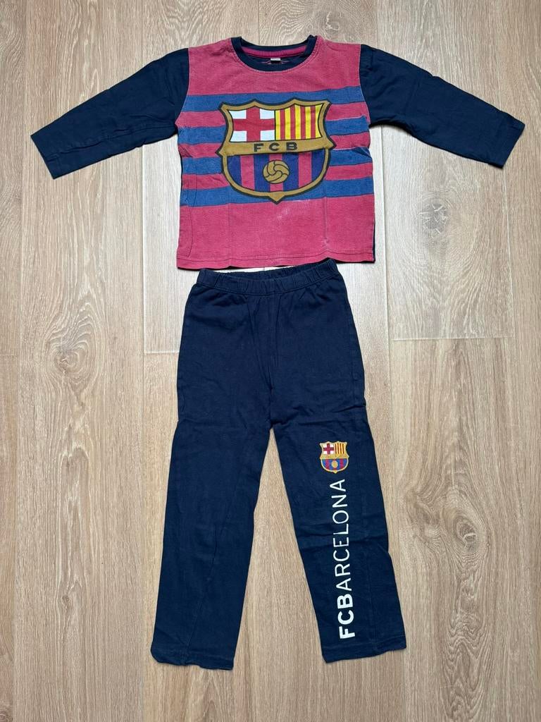 FC Barcelona pyjama maat 98/104, Ophalen of Verzenden, Gebruikt, Jongen, Nacht- of Onderkleding