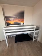 Halfhoogslaper met trap wit supermooie staat, Eenpersoons, Ophalen of Verzenden, Zo goed als nieuw, 90 cm