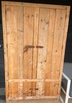 Steigerhouten kast met hang en leg gedeelte., Ophalen, Met deur(en), Gebruikt, 100 tot 150 cm
