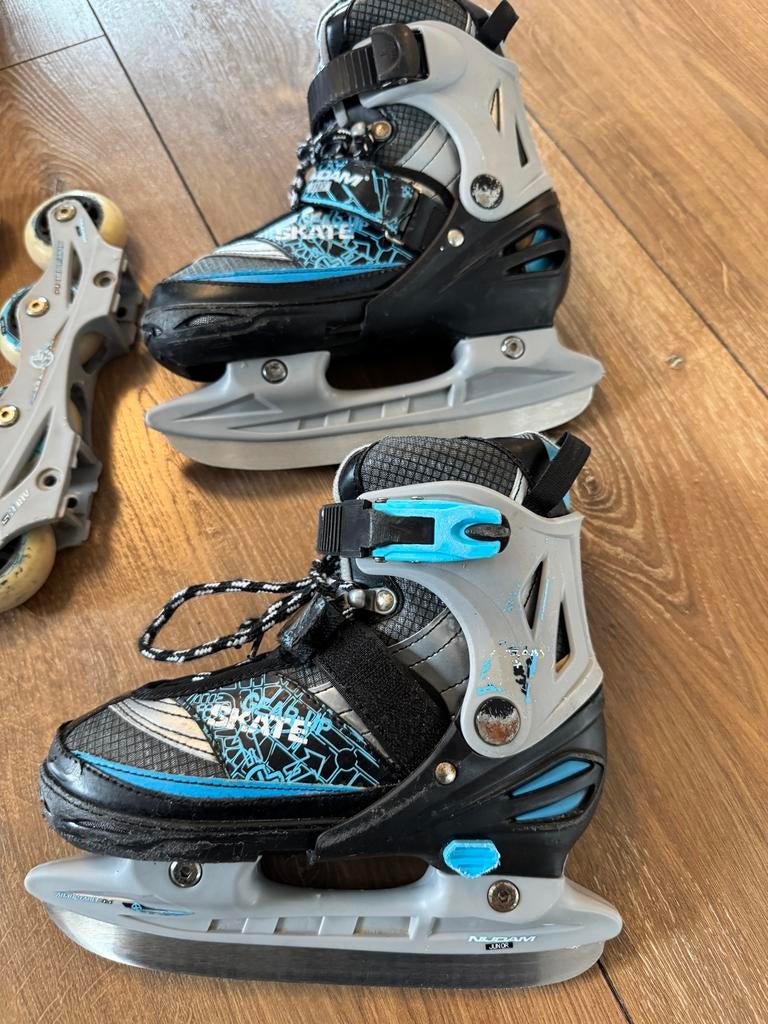 Combi rolschaatsen/skeelers en schaatsen - Verstelbaar, Ophalen, Gebruikt, Overige typen, Nijdam