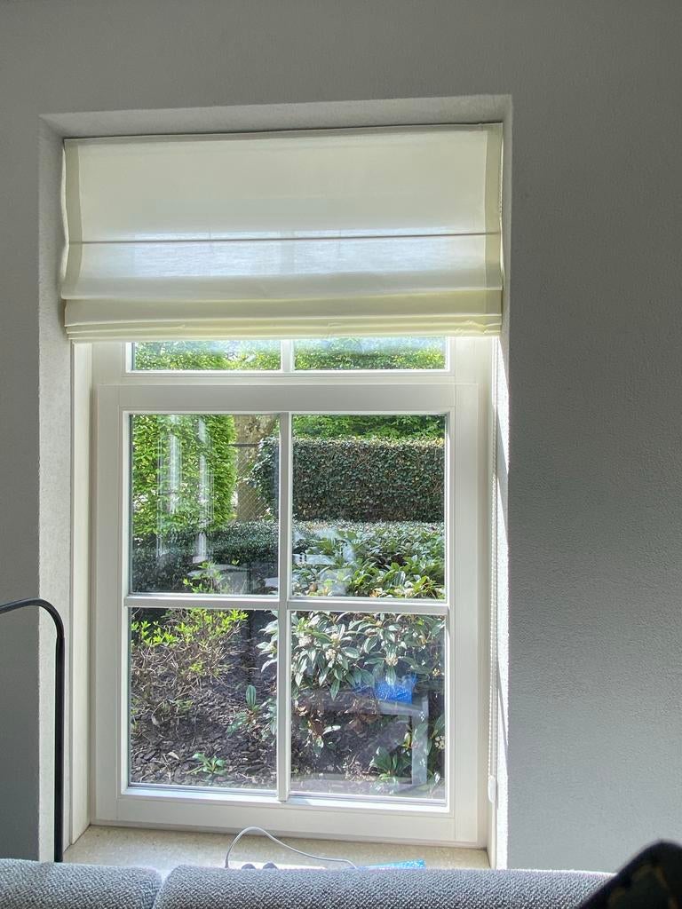 4 Vouwgordijnen - Crème/Wit - Perfecte Lichtinval, 100 tot 150 cm, Zo goed als nieuw, Crème, 50 tot 100 cm