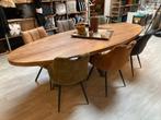 ovale tafel mangohout 300 cm NIEUW VOORRAAD, Overige houtsoorten, 100 tot 150 cm, Ophalen of Verzenden, Vijf personen of meer