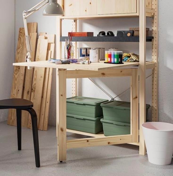 Ivar uitklapbureau - opknappers, Ophalen, Gebruikt, 100 tot 150 cm, Vier personen