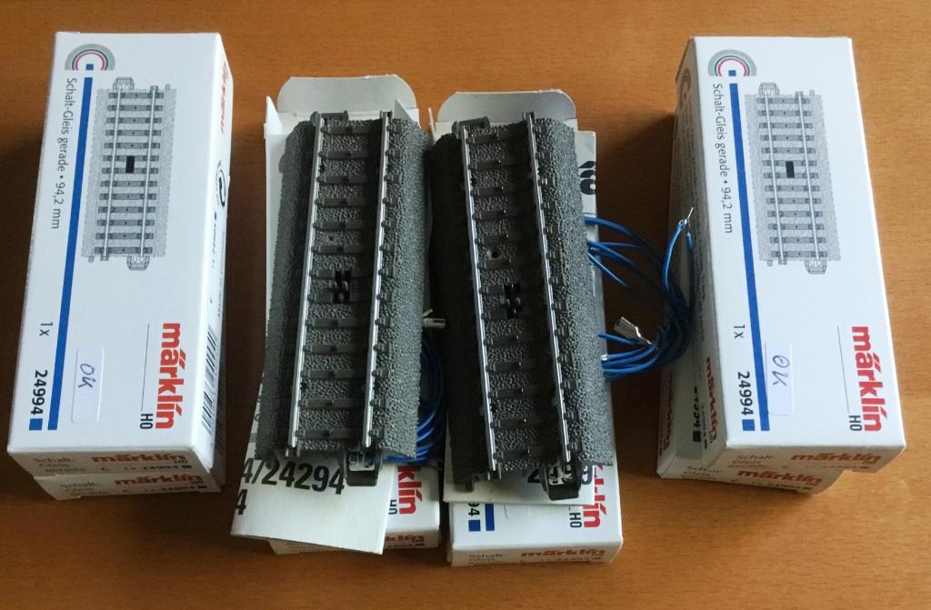 MäRKLIN H0 C-RAILS 6x 24994 SCHAKELRAILS gebruikt in OVP, Wisselstroom, Gebruikt, Rails, Ophalen of Verzenden