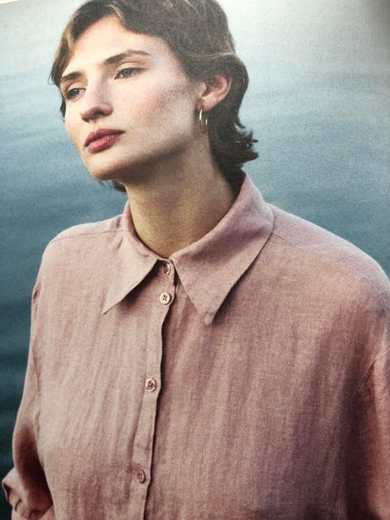 H&M GLANSBLOUSE ROSE 40, Maat 38/40 (M), Ophalen of Verzenden, Zo goed als nieuw, Korte mouw