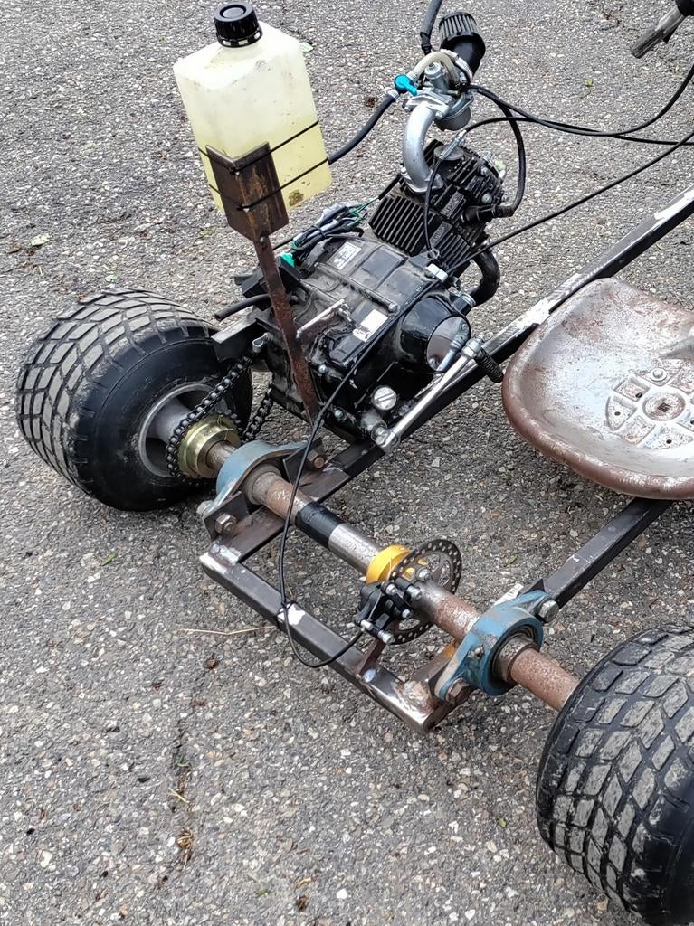 Kart achteras met 125cc motorblok, Fietsen en Brommers, Brommers | Crossbrommers, Ophalen, Gebruikt, Overige merken