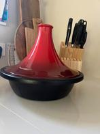 Le creuset tajine 31 cm, Ophalen, Zo goed als nieuw, Gietijzer, Koekenpan of Braadpan