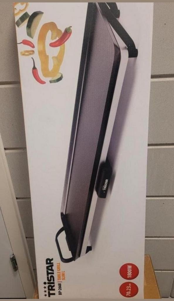 Tristar BP-2668 Tafelgrill Slim L 1800W, Ophalen, Nieuw, Tafelgrill