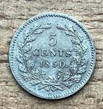 mooie 5 cent 1850 Willem III, Ophalen, Koning Willem III, Zilver, Losse munt