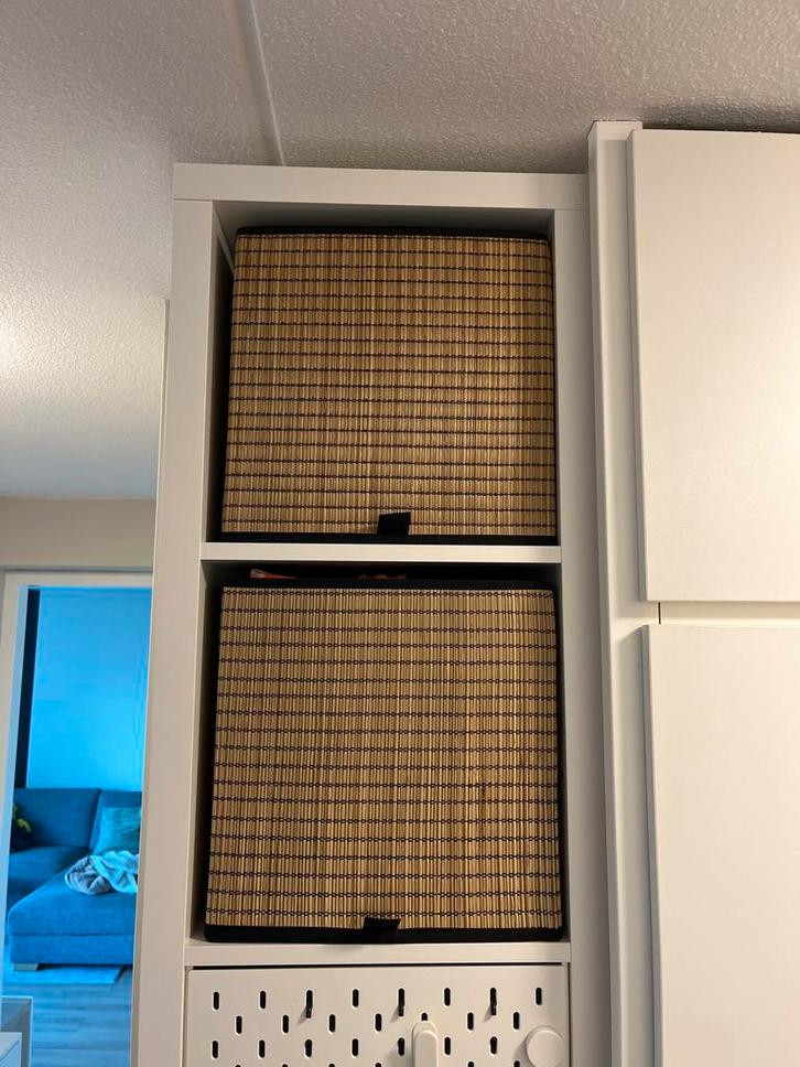 Twee IKEA GNABBAS manden, Huis en Inrichting, Woonaccessoires | Schalen en Manden, Zo goed als nieuw, Mand, Rechthoekig, Riet