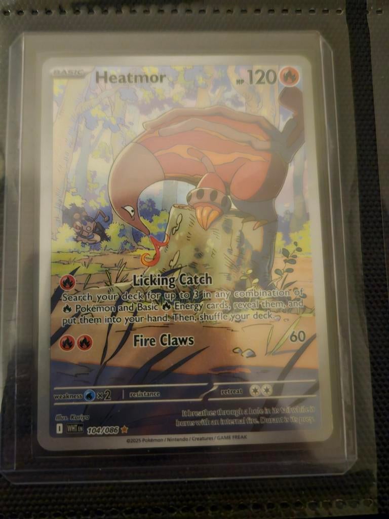 Pokemon Heatmor 104/086 White Flare, Ophalen of Verzenden, Zo goed als nieuw, Losse kaart, Foil